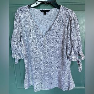 Banana Republic Navy blue and white polkadot blouse